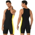 thumbnail image 1 of YONGHS Mens Gymnastic Racerback Unitard Workout Sports Athletic Bodysuit Swimsuit Swimwear Black&Yellow S, 1 of 7