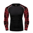 thumbnail image 1 of YONGHS Mens Long Sleeve Rashguard Shirt UPF 50+ Surfing Workout Swimwear Top Red&Black XL, 1 of 3