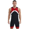 thumbnail image 1 of YONGHS Mens One Piece Swimsuit Zipper Bodysuit Rash Guard Surfing Suit Swimwear Shorty Wetsuit Red M, 1 of 7