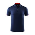 thumbnail image 1 of YONGHS Mens Short Sleeve Shirts Turn-Down Collar Tennis Golf Workout T-Shirt Sports Tees Top Navy Blue M, 1 of 7