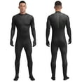 thumbnail image 1 of YONGHS Mens Spandex Open Face Zentai Suit Costume Back Zipper Unitard Full Cover Jumpsuit Bodysuit Black 170, 1 of 7