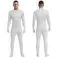 thumbnail image 1 of YONGHS Mens Spandex Open Face Zentai Suit Costume Back Zipper Unitard Full Cover Jumpsuit Bodysuit White 180, 1 of 7