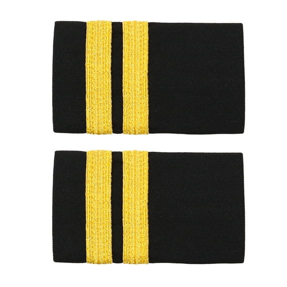 YONGHS Mens Traditional Uniform Epaulets Pilot Aviators Epaulettes Shoulder Boards Badge Accessories Black&Gold One Size