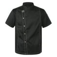 thumbnail image 1 of YONGHS Mens Womens Kitchen Work Uniform Chef Coat Cook Jacket Restaurant Uniform Tops Black Short Sleeve XL, 1 of 8