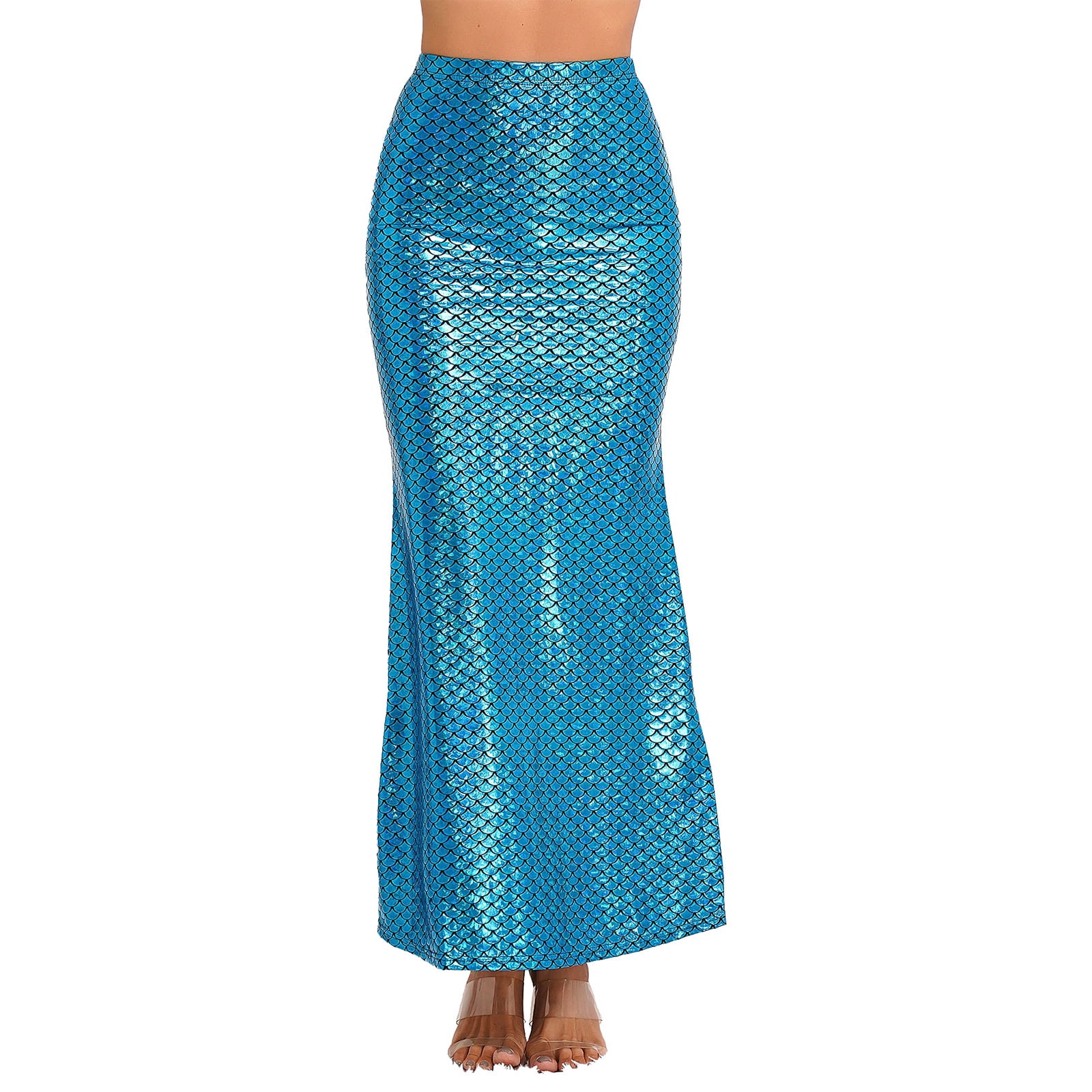 YONGHS Mermaid Costume for Women Sequins Mermaid Tail Maxi Skirt