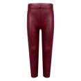 thumbnail image 1 of YONGHS Toddler Girls Faux Leather Pants Leggings Tights Winter Warm Thick Fleece Trousers Burgundy 9-10, 1 of 4