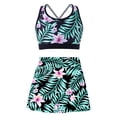 thumbnail image 1 of YONGHS Two Pieces Bathing Suit for Kids Girls Flower Butterfly Printed Swimwear Rash Guard Swimsuit Lily 16, 1 of 7