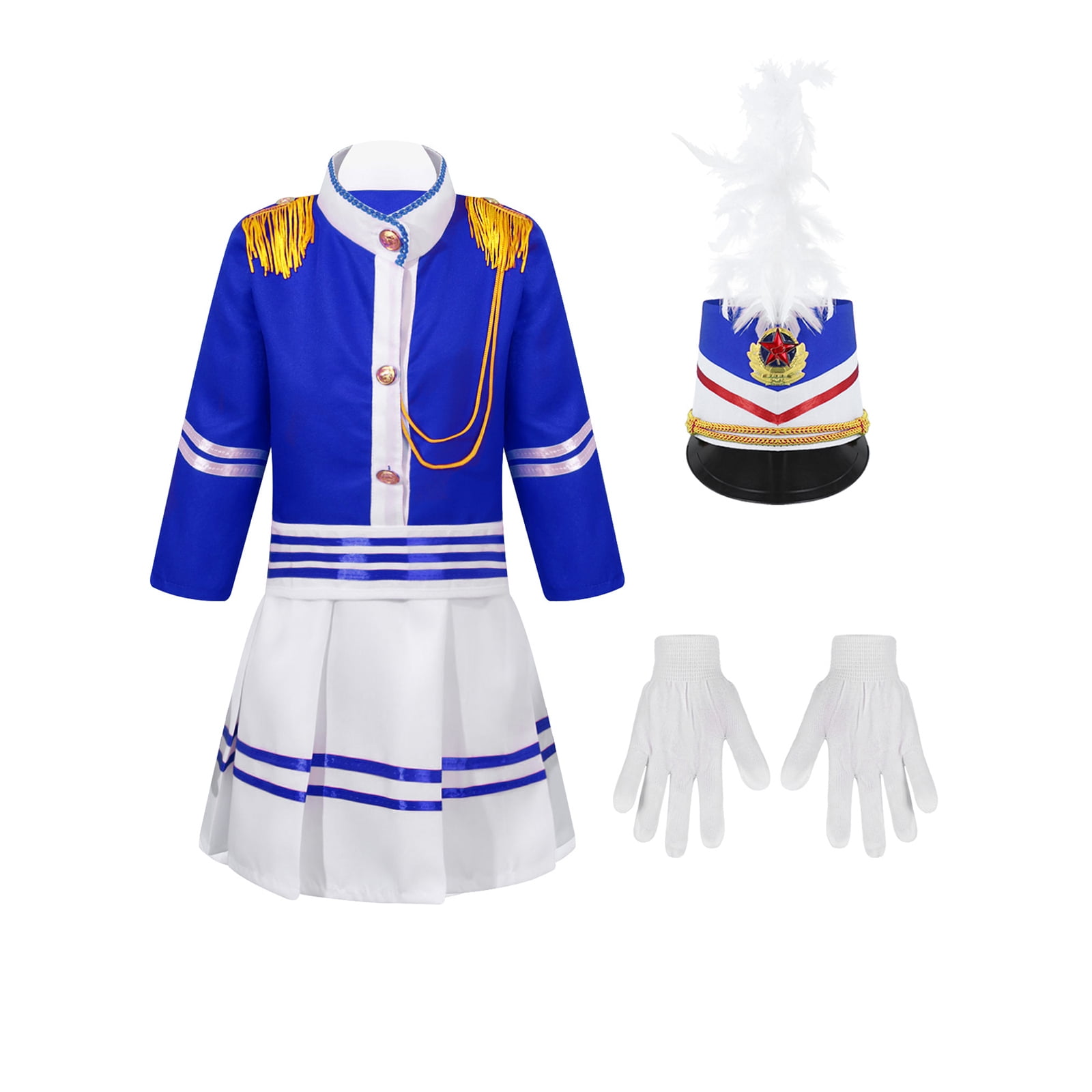 YONGHS Unisex Girls Boys Marching Band Costume Uniform Sets Jacket