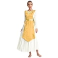 thumbnail image 1 of YONGHS Women Loose Fit Praise Dance Tunic Metallic Patchwork Liturgical Worship Overlay Tunic Dress Yellow XXL, 1 of 7