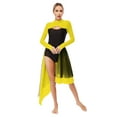 thumbnail image 1 of YONGHS Women Lyrical Dance Dress Asymmetrical Tulle Skirt Leotard Modern Contemporary Dancewear Yellow XL, 1 of 7