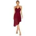 thumbnail image 1 of YONGHS Women Lyrical Dance Dress Modern Contemporary Dance Costume Sequins Mesh High Low Skirt Burgundy S, 1 of 7