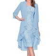 thumbnail image 1 of YONGHS Women Mother of The Bride Dresses with Jacket Lace Wedding Guest Chiffon Evening Dress Sky Blue 5XL, 1 of 4