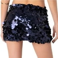 thumbnail image 1 of YONGHS Women Sequin Mini Skirt Sparkle Shiny Low Rise Y2k Glitter Pencil Skirts Clubwear Navy Blue L, 1 of 3