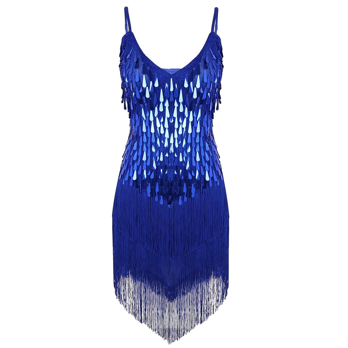 YONGHS Women's 1920s Cocktail Party Flapper Dress Sequin Tassel Latin ...