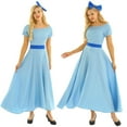 thumbnail image 1 of YONGHS Women's Adult Princess Wendy Dress Costume Halloween Cosplay Fancy Party Maxi Dress Light Blue XX-Large, 1 of 7