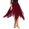 thumbnail image 1 of YONGHS Women's Asymmetrical Chiffon Handkerchief Ballet Lyrical High Low Dance Skate Tutu Skirt Wine Red One_Size, 1 of 6