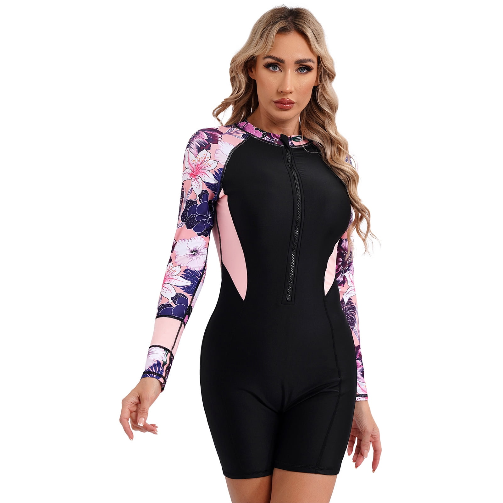 YONGHS Women's Long Sleeve One Piece Swimsuit Rash Guard Swimwear — free download