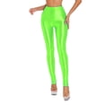 thumbnail image 1 of YONGHS Women's Oil Shiny Shaping Pantyhose Stockings Sheer Dance Tights Stretch Gym Yoga Pants Fluorescent Green XL, 1 of 2