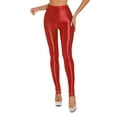 thumbnail image 1 of YONGHS Women's Oil Shiny Shaping Pantyhose Stockings Sheer Dance Tights Stretch Gym Yoga Pants Red XL, 1 of 6