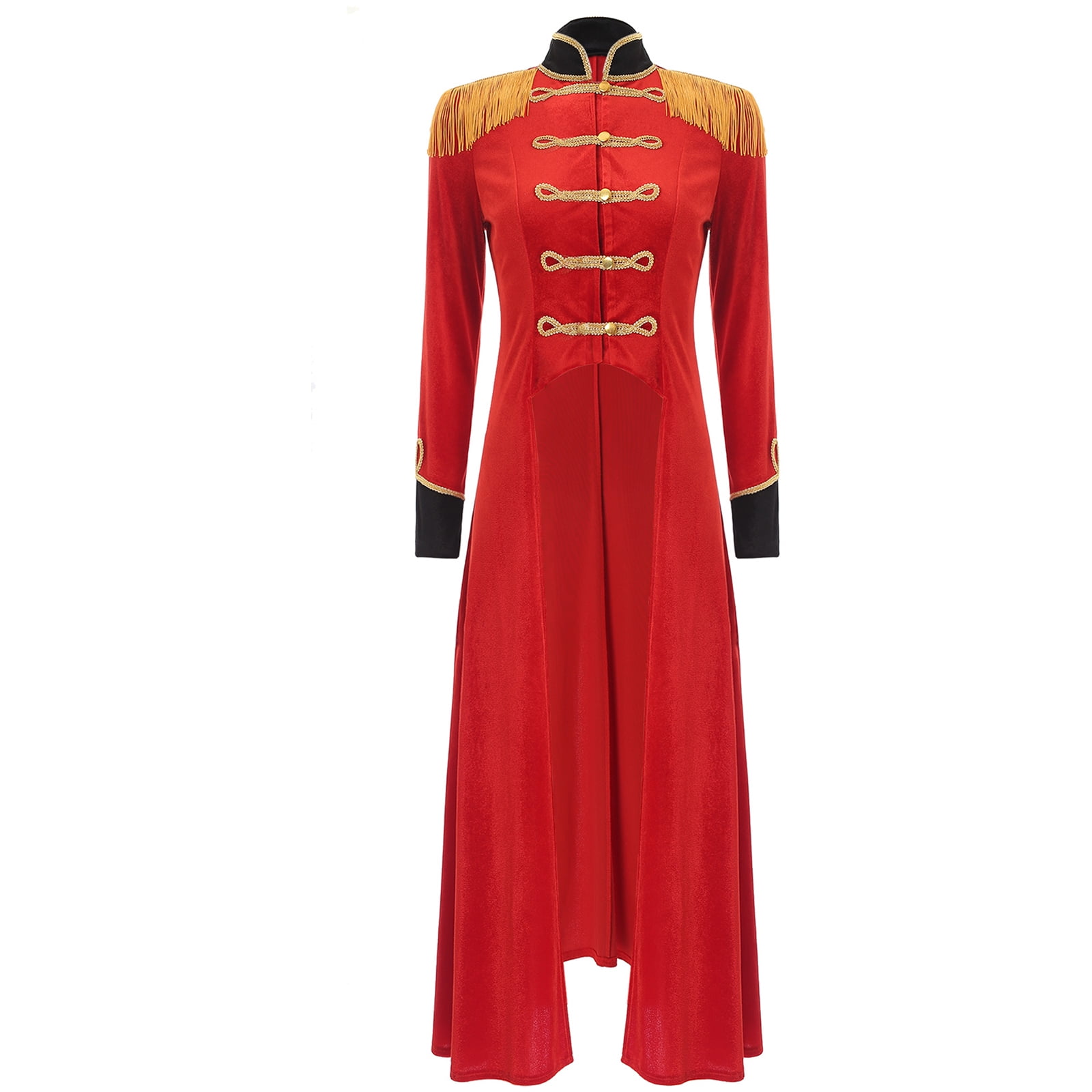 YONGHS Women's Ringmaster Costume Long Tailcoat Jacket Vintage Coat