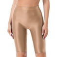 thumbnail image 1 of YONGHS Women's Spandex Shorts Workout Tights 1/2 Stretch High Waist Gym Yoga Sports Biker Shorts Coffee L, 1 of 7