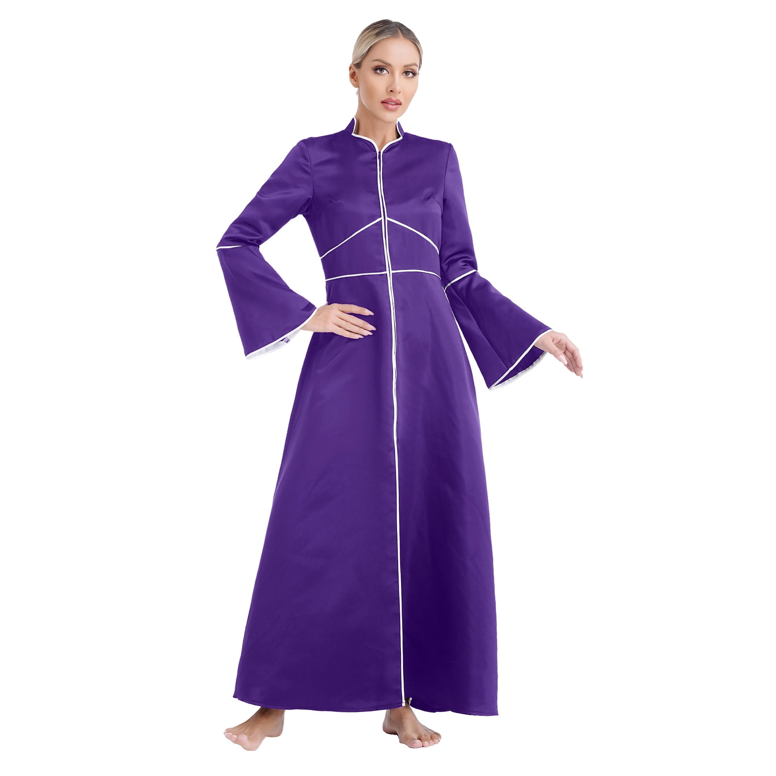 YONGHS Womens Church Clergy Maxi Dress Minister Preacher Church Robe  Costume Purple S - Walmart.com