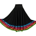 thumbnail image 1 of YONGHS Womens Long Full Circle Folklorico Dance Skirts Spanish Bull Mexican Flamenco Performance Costume Black 75cm XL, 1 of 4