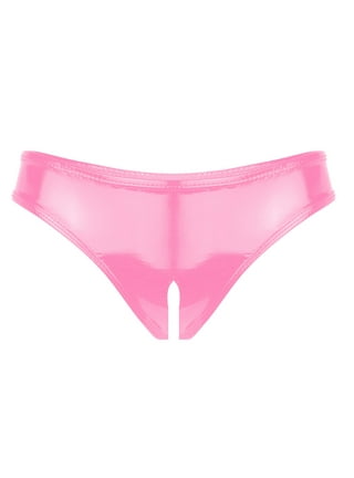 CBGELRT Underwear Women Women's Underwear Transparent Ultra Thin Panties  Solid Lace Mesh Mid Waist Hot Underpants Female Seamless Briefs Pink L 