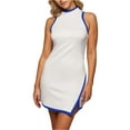 thumbnail image 1 of YONGHS Womens Sleeveless Tennis Golf Sport Dresses Workout Dress Athletic Dress White&Blue XL, 1 of 7