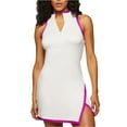 thumbnail image 1 of YONGHS Womens Sleeveless Tennis Golf Sport Dresses Workout Dress Athletic Dress White&Hot Pink XL, 1 of 6