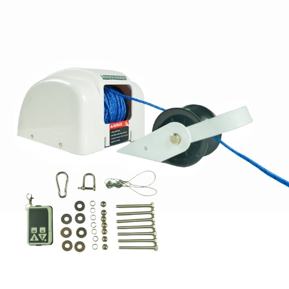 YONGKANG 12V 45LBS Electric Anchor Winch Wireless Remote 100ft Rope Saltwater Windlass for Boats up to 24ft