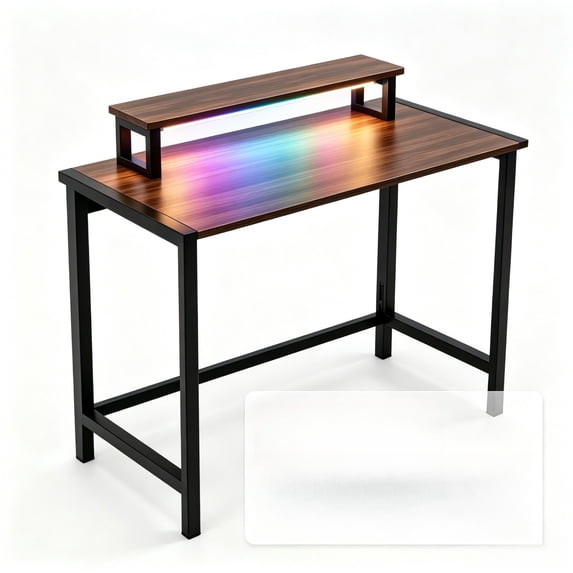 Compacted Desk Study YONGKANG 31.5 Inch Folding Gaming Computer Desk with Desktop Shelf and ...