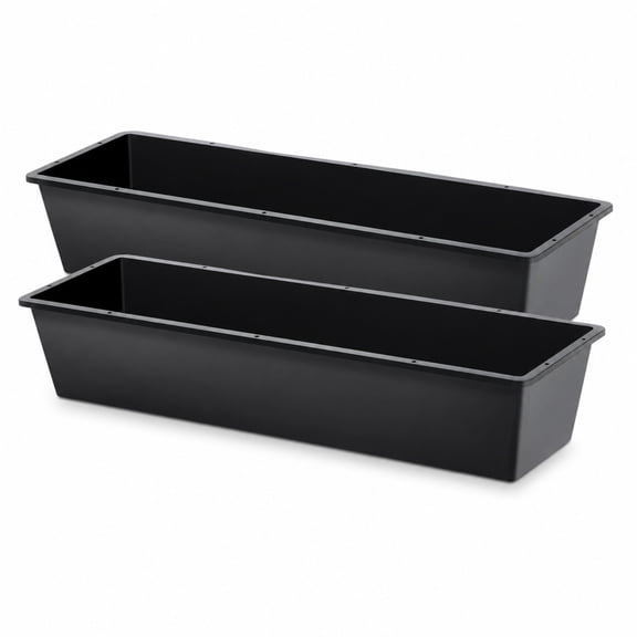 YONGKANG 4 Pack Heavy Duty Plastic Feed Trough for Horses Goats and Chickens Farm Use