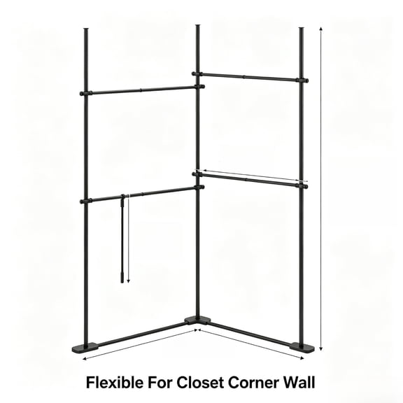YONGKANG Floor To Ceiling Tension Clothes Rack With Adjustable Hanging Bars For Bedroom Closet