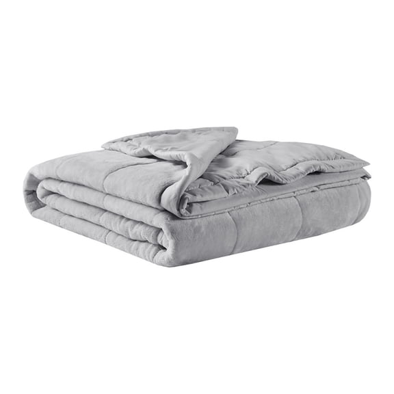 YONGKANG This reversible grey heiq smart temperature down alternative blanket soft microfiber box sewing lightweight bedding for twin twin xl bed all season