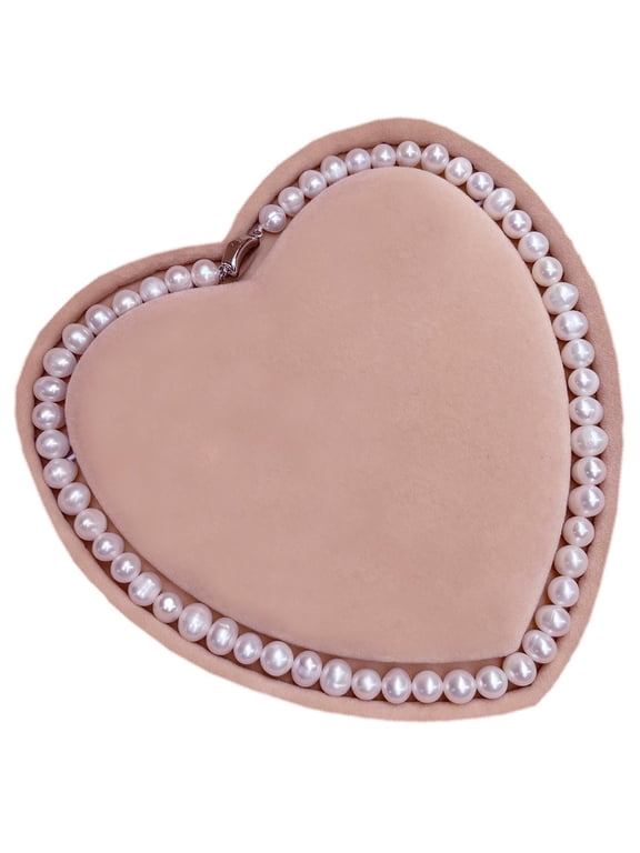 Freshwater Cultured Pearl Necklace for Women Includes Stunning Heart Gift Box | 20 inch Pearl Strand with 925 Sterling Silver Pea Clasp