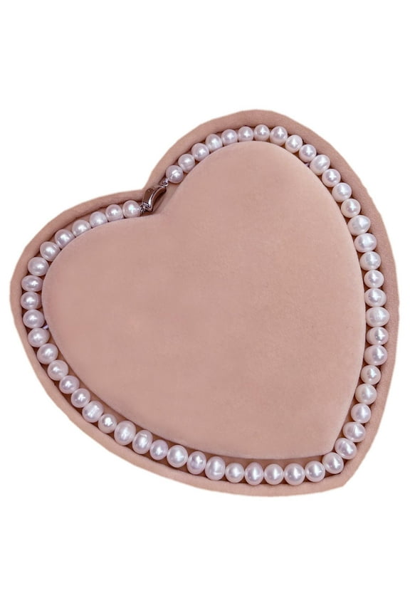 Freshwater Cultured Pearl Necklace for Women Includes Stunning Heart Gift Box | 20 inch Pearl Strand with 925 Sterling Silver Pea Clasp