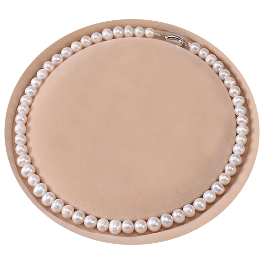 YONGMAN Real Pearl Necklace for Women with White Freshwater Genuine Cultured Pearls | 20 inch Pearl Strand with 925 Sterling Silver Pea Clasp