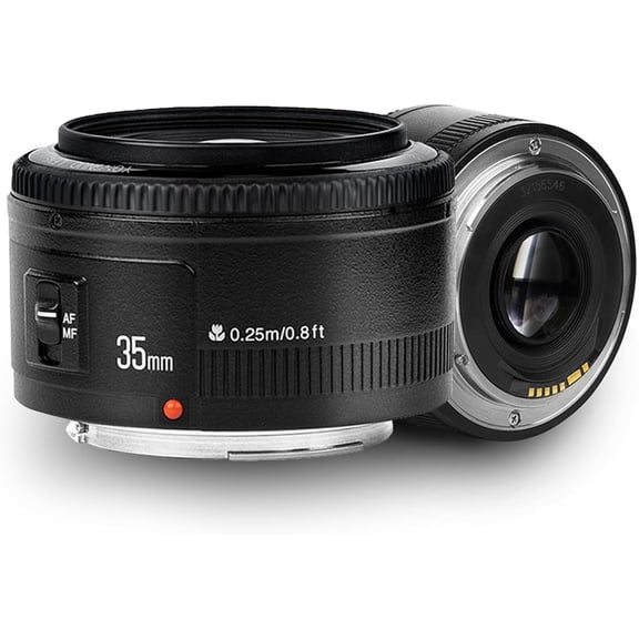 YONGNUO YN35mm F2 Lens 1:2 AF/MF Wide-Angle Fixed/Prime Auto Focus Lens for Canon EF Mount EOS Camera