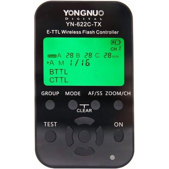 YONGNUO YN622C-TX YN622C TX 7-Channel E-TTL Wireless Flash Controller with LCD Interface for Canon DSLR/ YN622C/ YN622C II/ YN685