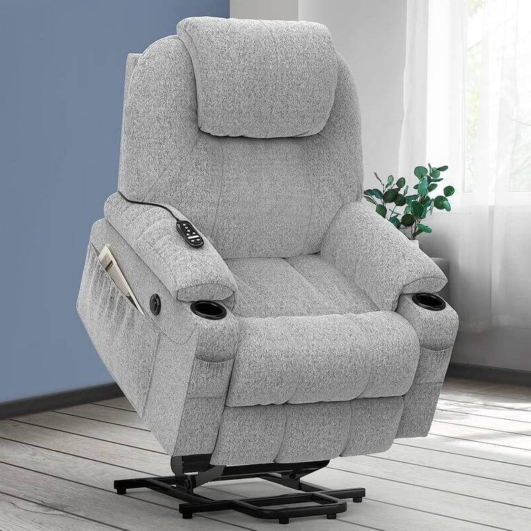 YONISEE Large Lift Chairs Recliner for Elderly Dual Motor Power Lift Chair Modern with Massage and Heat Extended Footrest 3 Positions 2 Side