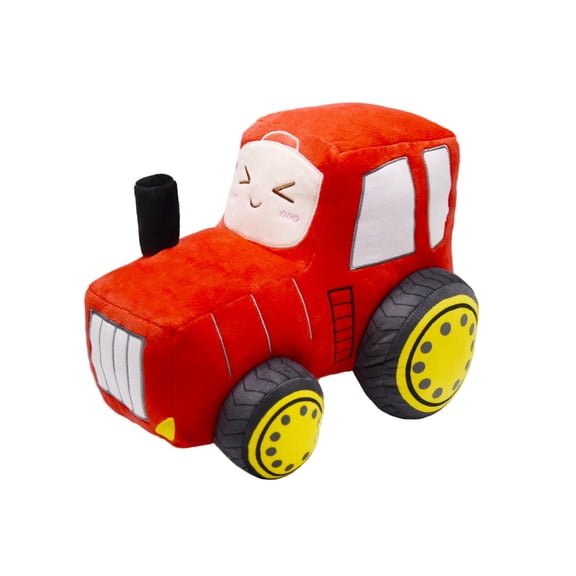 YONLIT Soft Plush Tractor Stuffed Truck Toy Super Cute Car Plushie Throw Pillow Excellent Gifts for Kids or Birthday Party 12 Inches (Red) Y101