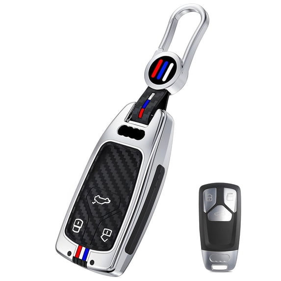 YONUFI Car Key Fob Cover Case for Audi A4 Q7 Q5 Remote Protector Keychain