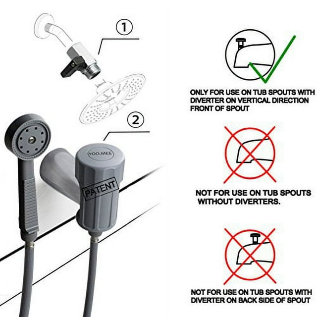YOO.MEE Tub Spout Shower Sprayer, Only For Use On Tub Spout With