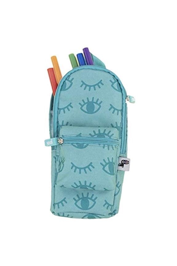 -Mini Backpack Pencil Case - Winky Aqua
