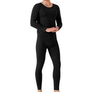 YOODEM Mens Thermals Top Bottom Set Thermals for Men Ab Double Brushed Autumn and Winter New Women Slimming and Traceless Autumn Pants and Shirt Set Thermal Underwear for Men Black L