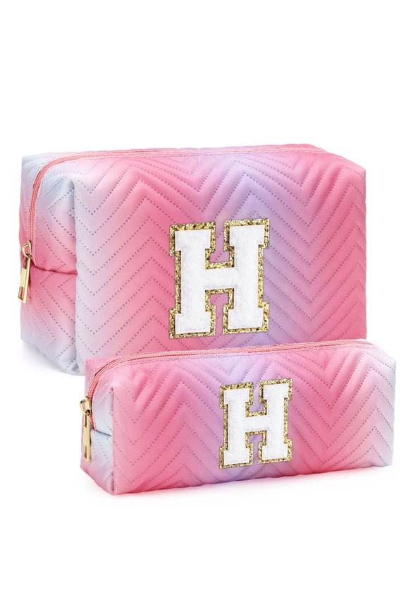 2 Pieces Makeup Bags for Women, Travel Toiletry Bag with Makeup Pouch Cosmetic Bag Beauty Bag Cute Pink Makeup Bag