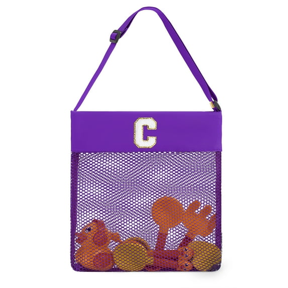 YOOLIFE Beach Bags, Mesh Beach Tote for Women, Personalized Mesh Beach Bag, Swim Bag for Women, Initial Beach Accessories Travel Tote Bag