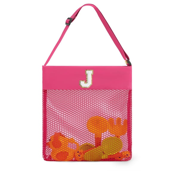 YOOLIFE Beach Bags, Mesh Beach Tote for Women, Personalized Mesh Beach Bag, Swim Bag for Women, Initial Beach Accessories Travel Tote Bag