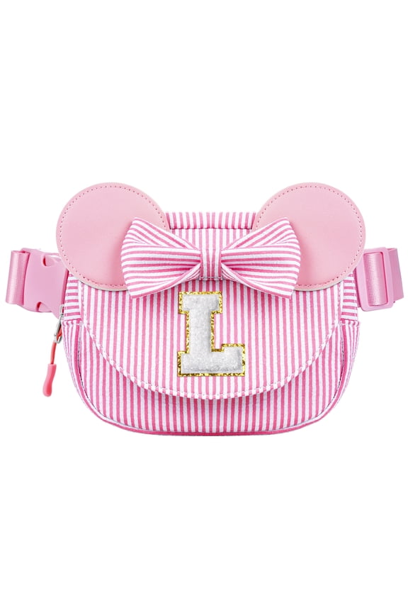 Birthday Gifts for 3 4 5 6 7 8 9 10 11 12 13 Year Old Girls Daughter Initial Crossbody Bag Letter Belt Bag Pink Fanny Pack Sling Bags Purse for Girl Kids Pink L